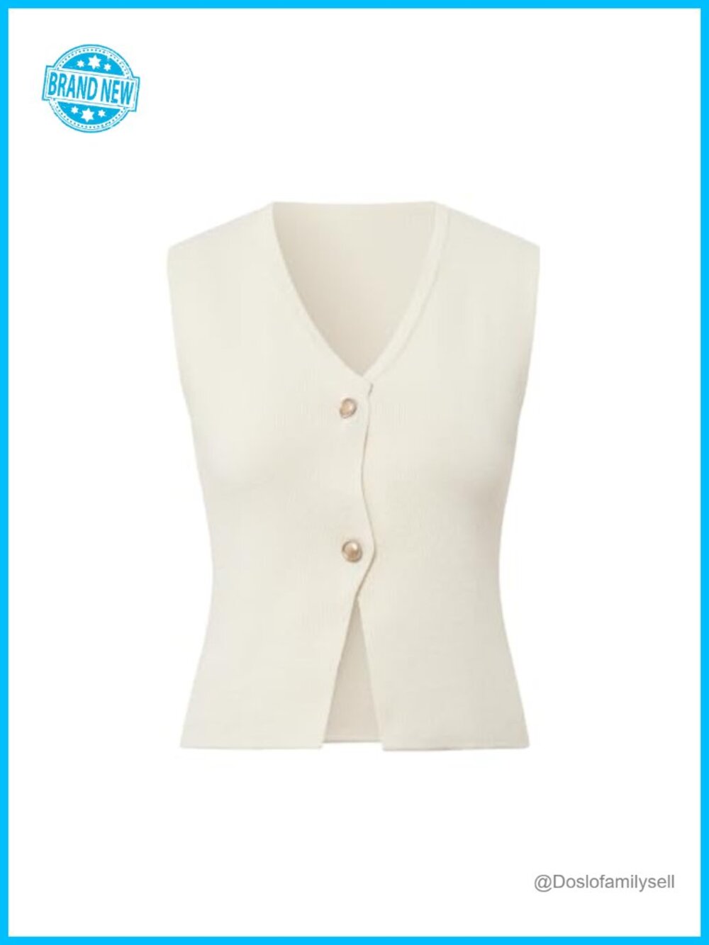 Sleeveless V Neck Cropped Button Down Knit Vest Sweater Cardigan